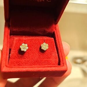 Diamond earrings 14k gold